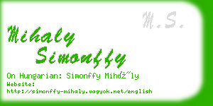 mihaly simonffy business card